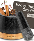Heavy Duty 1 Cup Granite Mortar And Pestle Set For Spices And Herbs Molcajete Style Stone Grinder With Non Slip Wooden Base