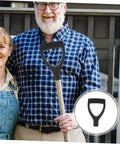 Person holding a garden tool with D Shaped Shovel Handle Replacement For Garden Tools Ergonomic Plastic Grip Lightweight Portable