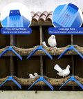 Pigeon Nesting Kit With 4 Nest Bowls, 4 Coconut Palm Mat Nest Box Pads And 8 Grid Nesting Stands For Racing Pigeons setup