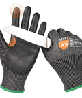 Tough as Nails A9 Cut Resistant Work Gloves For Men, Touchscreen Compatible, demonstrative cut resistance with knife, ANSI Level 9.