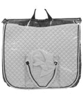 Dressage Saddle Pad And Crocheted Bonnet Set For Horses White And Black Two In One Equestrian Gear With Contoured Poly Cotton