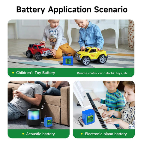Children playing with RC cars powered by 5600mAh 12V Lithium Battery Pack With Charger And Bare Leads For 12V Devices.