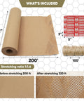 Top Tier Honeycomb Packing Paper Bubble Wrap Alternative For Moving Supplies Stretchy Kraft Cushion Roll with fragile labels and jute twine.