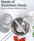 4 Disc Stainless Steel Food Mill With Ergonomic Hand Crank for tomato sauce, applesauce, baby food, mashed potatoes, and jams
