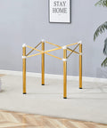 Adjustable Stainless Steel Table Legs Gold Finish Foldable Support Base For Coffee Desk Dining Table showing cross-support design.