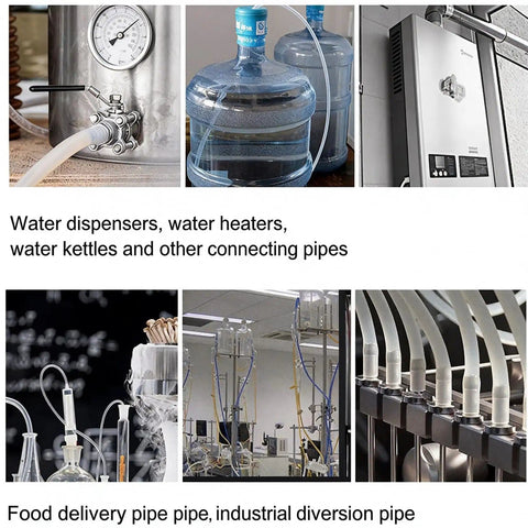 Industrial use of Three Eighths Inch ID And One Half Inch OD Top Notch Food Grade Silicone Tubing High Temp in various systems