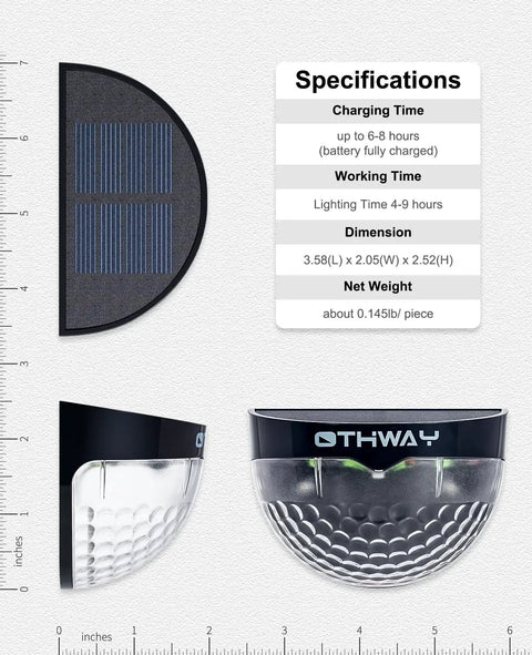 Specifications of Solar Fence Post Lights Wall Mount Deck Lighting Black 4 Pack Fresh Garden Pathway Illumination With Easy Installation Durable Weatherproof Panels For Yard Patio.