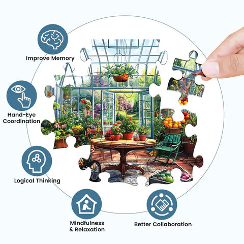Chill 500 Piece Jigsaw Puzzle For Adults With A Colorful Greenhouse Garden Scene And Vibrant Plants, Ideal Home Wall Decor And Gift For Adults, Teens, And Seniors Finished Size 20.5 X 15 Inches
