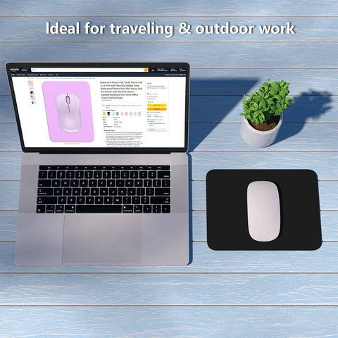 Small Mouse Pad 8 By 6 Inch Thick Rubber With Premium Textured Non Slip Surface, Portable Washable Mini Mouse Mat