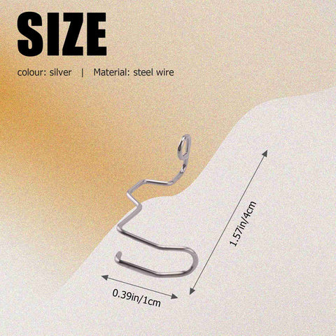 Size diagram of Six Pack Sewing Machine Finger Guards For Hand Protection Universal Fit For Most Industrial Single Needle Sewing Machines Prevent Needle Injuries And Make Stitching Safe Easy To Attach And Reusable in silver steel