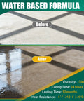 Before and after photo of concrete surface treated with Killer Wet Look Stone and Concrete Sealer 1 Gallon High Gloss Finish.