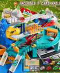 Dinosaur Race Car Tracks For Toddlers And Kids Aged 3 To 8 With Dinosaur Climbing Hills And Ramps Includes 7 Small Cars Map And Stickers