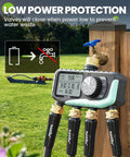 Four Zone Sprinkler Timer With Programmable Start Times, Durations And Frequencies For Each Zone on garden hose setup