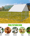 Large Metal Chicken Coop Walk In Poultry Cage With Water Resistant Roof And Anti UV Cover Outdoor Run Pen showcasing design