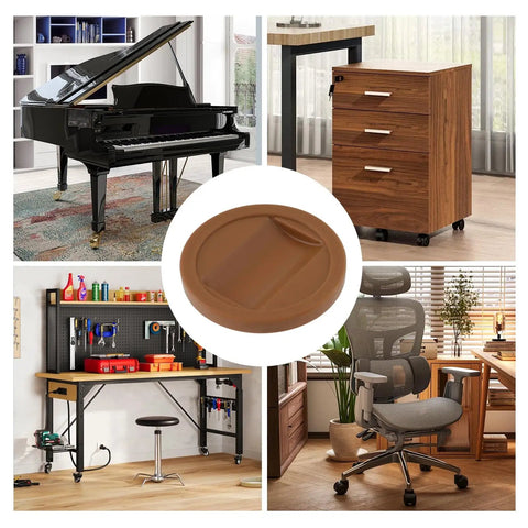 Brown Couch Stoppers Four Pack Stop Slipping For Sofas Beds Chairs And More Durable Plastic Caster Cups in use with furniture