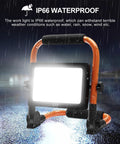 Powerful 50W LED Work Light With 4300 Lumens For Job Sites, 500W Halogen Replacement, orange, IP66 waterproof outdoor flood light