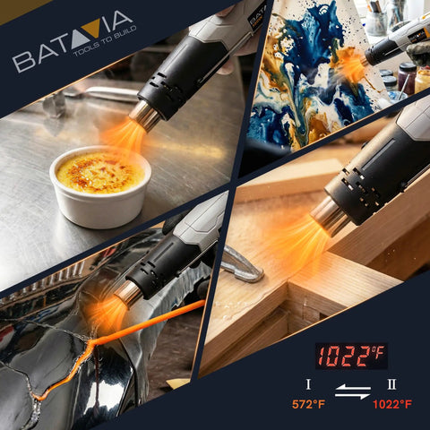 Powerful 380W Heat Gun Hot Air Tool with dual temperature settings in use for crafting, cooking, art, and repairs