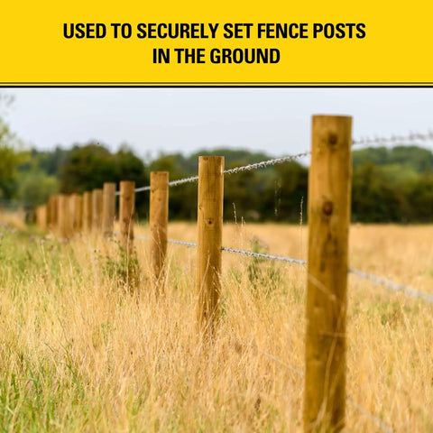 Fence Post Foam Quick Set Concrete Alternative Expanding Foam Kit 12 Pack Easy To Use With Component A And B For Fast No Mess Installations Ideal For Wood Or Metal Fence Posts And Perimeter Projects, image of wooden fence posts in a field