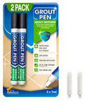 Packaging of Black Grout Pen For Tile Waterproof Paint Marker DIY Friendly Tile Grout Colorant And Sealer 2 Pack with extra tips
