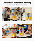Candy Dispenser With 21 Inch Transparent Globe Holds 180 Balls, 25 Cent Coin Op in malls, supermarkets, parks, arcades