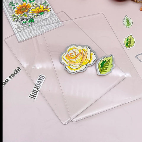 Must Have Four Transparent Acrylic Cutting Pads Set For 6.5 Inch Die Cutting Machines, 0.12 Inch Thick, 8.85x6.1 Inch Size shown