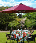 60 Inch Round Waterproof Tablecloth With Umbrella Hole And Zipper For Indoor Outdoor Use Spillproof Polyester Patio Cover in garden