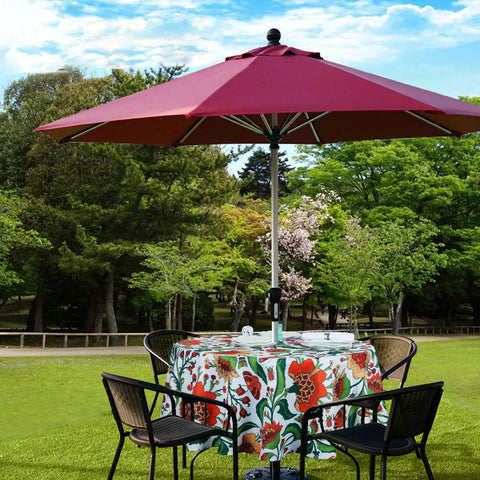 60 Inch Round Waterproof Tablecloth With Umbrella Hole And Zipper For Indoor Outdoor Use Spillproof Polyester Patio Cover in garden