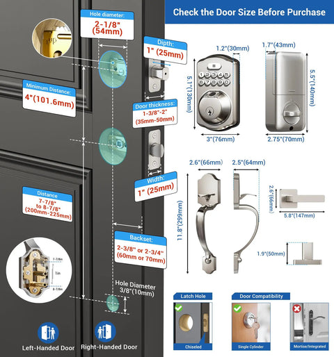 Smooth Keyless Entry Into The House Daily Without Breaking A Sweat Thanks To This Biometric Fingerprint Deadbolt Lock Featuring A Robust Nickel Handle Set For Lightning Fast Pin Code Access And Zero Headaches Down The Road