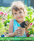 Child using Seed Starter Kit For Indoor And Outdoor Gardening With 10 Plastic Growing Trays, 180 Peat Pots With Drainage Holes, 30 Plant Labels.