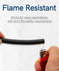 Testing flame resistance on 30 Feet Flame Retardant Split Wire Loom Tubing One Quarter Inch Inner Diameter Black Cable Sleeve Protectors.
