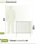 Diagram of No Dig Garden Fence Kit For Small Dogs 35 Inch High By 42 Inch Wide Two Panels Poly Steel Black Fence