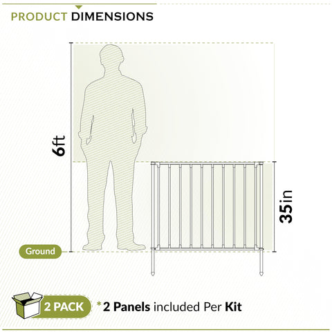 Diagram of No Dig Garden Fence Kit For Small Dogs 35 Inch High By 42 Inch Wide Two Panels Poly Steel Black Fence