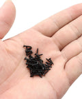 Straight Up Heavy Duty Flat Head Self Tapping Screw Assortment Kit For Wood And Sheet Metal In Black Carbon Steel Nine Sizes One Hundred Pieces Each For Top Shelf Durability in palm.