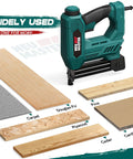 Ready To Rock Electric Brad Nailer And 2 In 1 Staple Gun With Smooth Spiral Drive for wood, carpet, and cardboard materials.