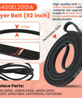 4400EL2001A dryer belt detail from Dryer Repair Kit With Drum Roller Belt And Idler Pulley Replacement Parts For 4581EL2002C 4400EL2001A 4561EL3002A Fits DLE2516W DLE3777W DLE5977W DLE7177WM DLE5955W DLE0442W DIY Friendly