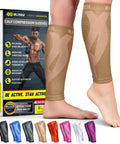 Calf Compression Sleeves For Men And Women Footless Support For Varicose Veins Nursing Running All Day Comfort Leg Sleeve For Shin Splints Pain Relief And Swelling Reduction Nude Size S M, with packaging and color options