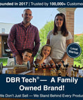 DBR Tech family outside with Heavy Duty Garden Hose Splitter 2 Way With Long Handle Dual Outlet Y Style Faucet Adapter No Leak For Outdoor Spigot Use Easy Grip Valves And Smooth Turn