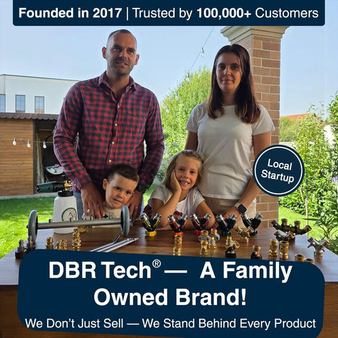 DBR Tech family with Heavy Duty 2 Way Hose Splitter Premium Brass Y Adapter With Double Shut Off Valve Rust Resistant Finish For Outdoor Faucet Spigot Bib Tap Garden Hose Connector