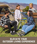 People enjoying outdoors with Zeta L8 Max Camping Chair With Carry Bag, Ultra Portable Lightweight Kickback Rocking Chair, Brown