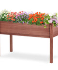 Waist Height Raised Garden Bed With Legs Solid Wood Planter Box On Stand With Liner For Outdoor Use 48 X 24 X 30 Inches