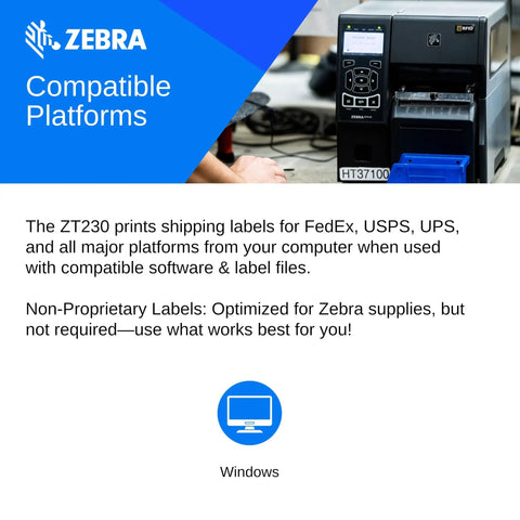 Four Inch Industrial Thermal Transfer Printer 203 Dpi Crisp Print Quality Usb Serial Connection Ink Free Label Maker For Warehouse Shipping Heavy Duty Workhorse That Knocks It Out Every Time on a work table.
