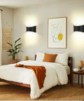 Bedroom with Dope Battery Operated Wall Sconces Set Of 2 With 8000mAh Rechargeable Battery Remote And Touch Dimmer
