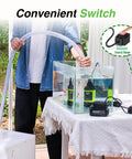 Person demonstrating Cordless Submersible Water Pump With Brushless Motor Handy Battery Powered Sump Pump Kit Includes 2x4000mAh Batteries And Hose