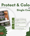 Top Shelf Two Component Hardwax Wood Oil For Indoor DIY Dead Simple One Coat Finisher VOC Free Linseed Mix Solid Black Tint For Furniture And Floors That Glides On Sleek In A 300 Ml Jar on a product display backdrop.