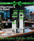 Front view of two Swanlake 200cc fluid extractor packaging boxes with green cap accents on a workshop bench.
