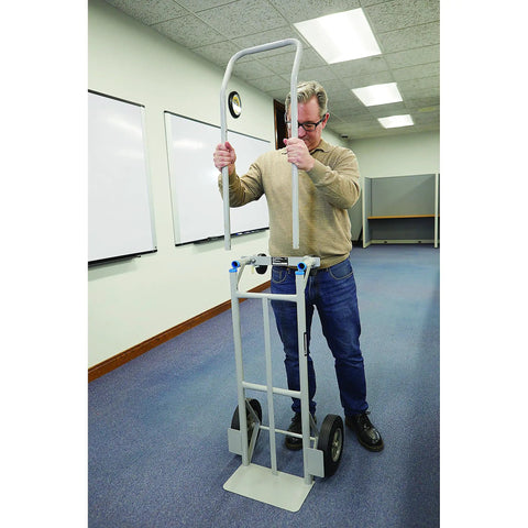 Heavy Duty Two In One Hand Truck And Flat Platform Dolly Workhorse For Moving Boxes And Furniture Quick Tool Free Switch Between Upright And Horizontal Setups With 600 Lb Vertical 800 Lb Max Capacity No Sweat Moving Experience
