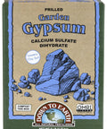 Box of Organic Garden Gypsum Calcium Sulfate Granules For Clay Soil Greens Grade Mini Granules, 5 lb, with illustrations.
