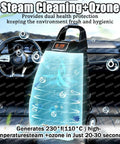 20s Fast Heat Commercial Steam Cleaner 3000w Heavy Duty Steamer With 6 Accessories 35l Tank Washer with ozone generator in car.