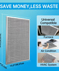 Reusable Electrostatic Air Filter For HVAC And Furnaces MERV 8 with aluminum frame, dimensions 15.5x24.65x0.82 inches