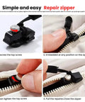 Zipper Repair Kit With 3 Different Sizes Replacement Zipper Heads And Quick Install Detachable Pulls No Sewing Needed Universal Fit For Jackets Luggage Bags Backpacks And More installation steps